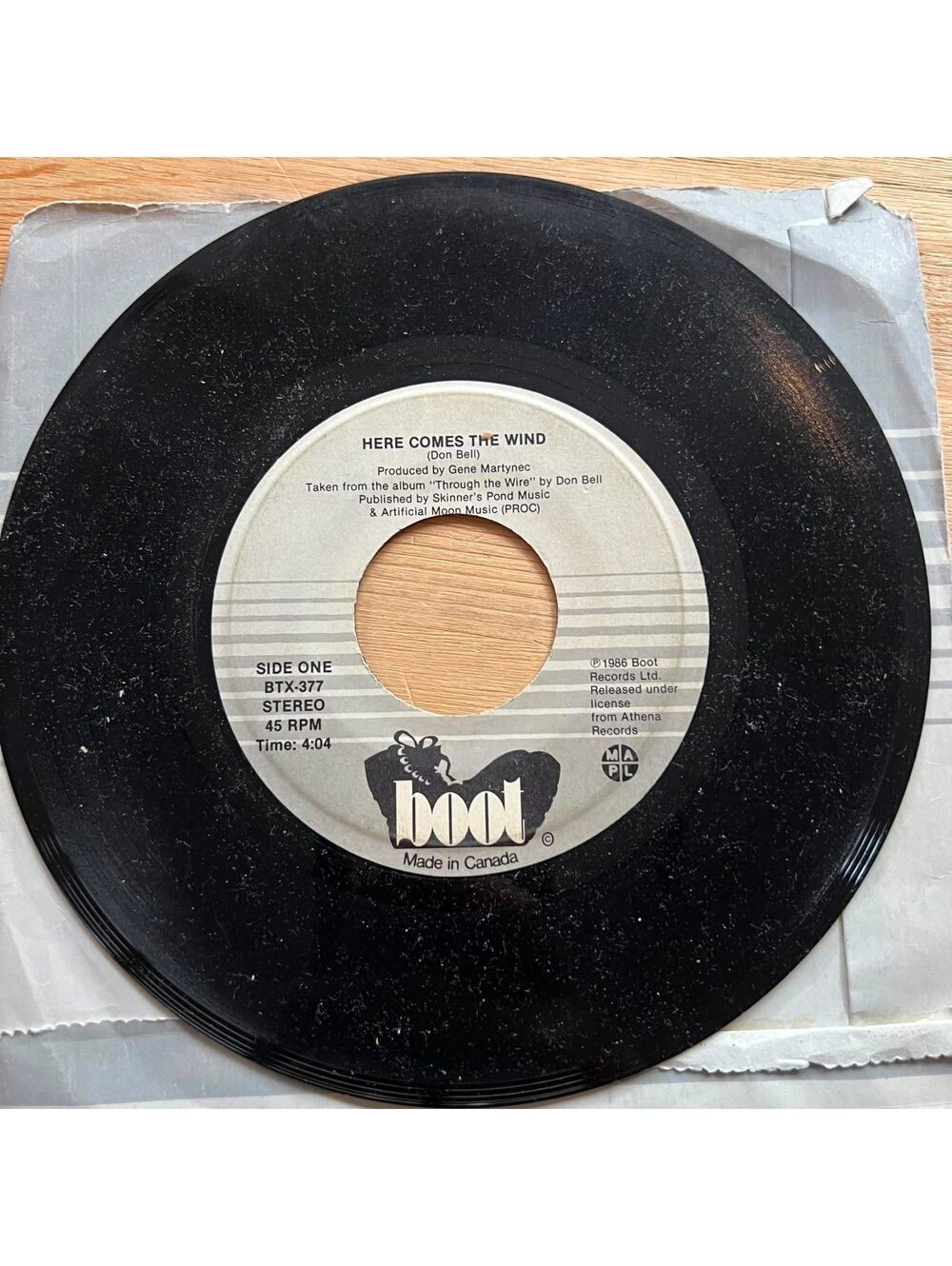 Don Bell - Here comes the Wind/Joshua Tree 45rpm VG+ R90